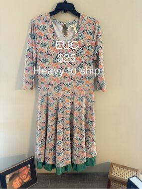 Matilda Jane Floral Fit-and-Flare Dress in Coral, Teal, Cream